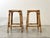 Pair of 1970s bamboo bar stools, the seat measures 35x35 cm.