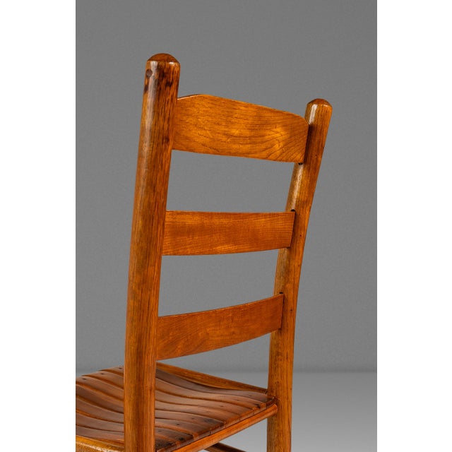 Mid-Century Modern Patinaed Armchair in Solid Oak in the Manner of Arthur Umanoff, Usa, C. 1960s For Sale - Image 16 of 18