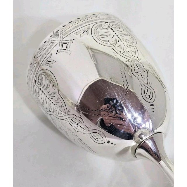 Black Antique Victorian Sterling Silver Chalice from Roberts & Belk, Sheffield, 1877 For Sale - Image 8 of 18