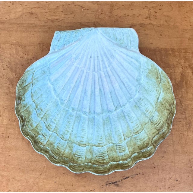 Vintage French Scallop Shell Ceramic Dish For Sale - Image 11 of 15