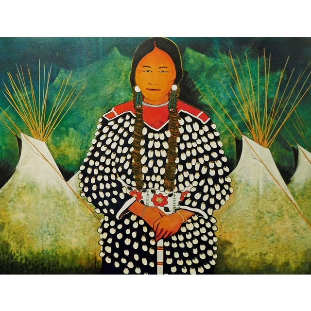 Kevin Red Star "Crow Indian Grandmother Little Turnip" 2008 Hand Signed Canvas Painting, Framed For Sale In Denver - Image 6 of 7