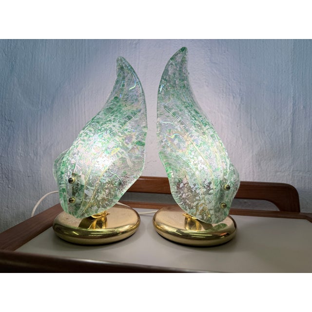 Vintage Table Lamps in Brass and Glass, 1970s, Set of 2 For Sale - Image 6 of 11
