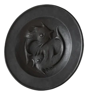Bas Relief Plaque or Bowl with Fishes, 1950s