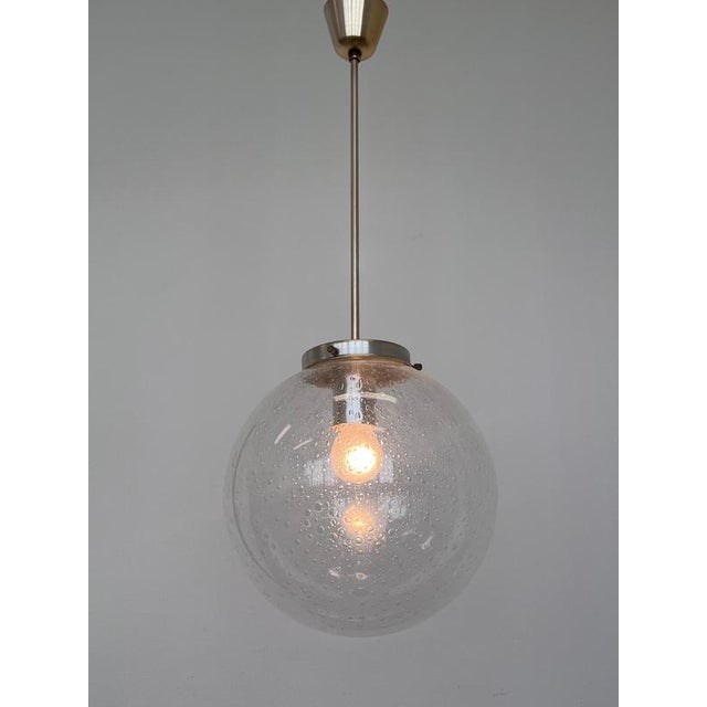 Mid-Century Art Glass Pendant Lights, Former Czechoslovakia, 1970s, Set of 2 For Sale - Image 4 of 9