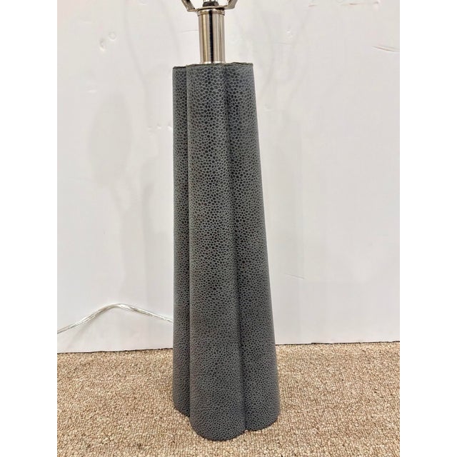 Regina Andrew Gray Leather Shagreen Lamp For Sale - Image 4 of 4