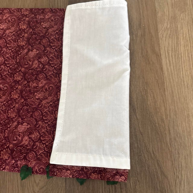 2020s Burgundy Artisan Privacy Panels Lined Beaded Handmade For Sale - Image 5 of 11