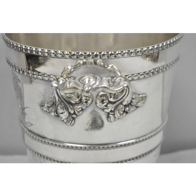 Silver Early 20th Century Victorian Henry Hicks Silver Plated S Monogram Champagne Chiller Wine Ice Bucket For Sale - Image 8 of 18