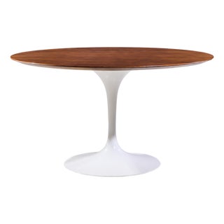 Eero Saarinen for Knoll Mid Century 54 Inch Walnut Tulip Dining Table For Sale