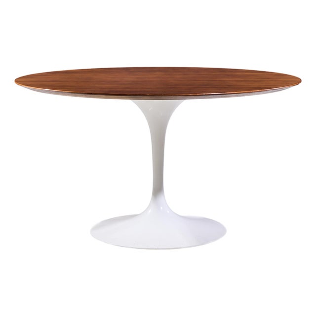 Eero Saarinen for Knoll Mid Century 54 Inch Walnut Tulip Dining Table For Sale