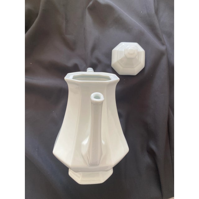 Limoges France White Coffee/Tea Pot Vintage "Mint" Condition For Sale - Image 11 of 12