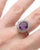 Metal Edwardian Amethyst Cluster Ring For Sale - Image 7 of 9