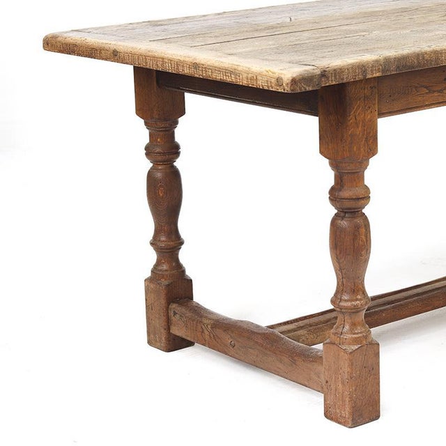 Rustic Large Farmhouse Rustic Country Dining Table in Oak For Sale - Image 3 of 12