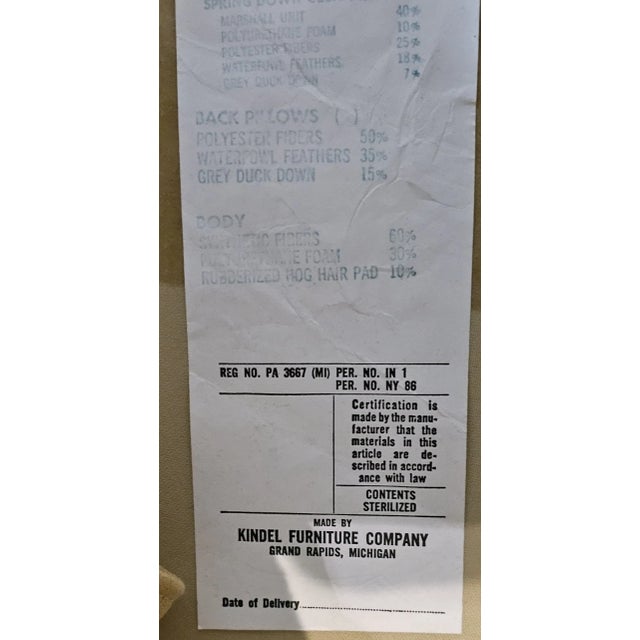 Textile Late 20th Century Pair of Kindel Furniture Upholstered Club Chairs Down Filled Made in Michigan For Sale - Image 7 of 8