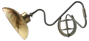 Scandinavian Modern Brass Swing Arm Sconce with Horseshoe, 1950s