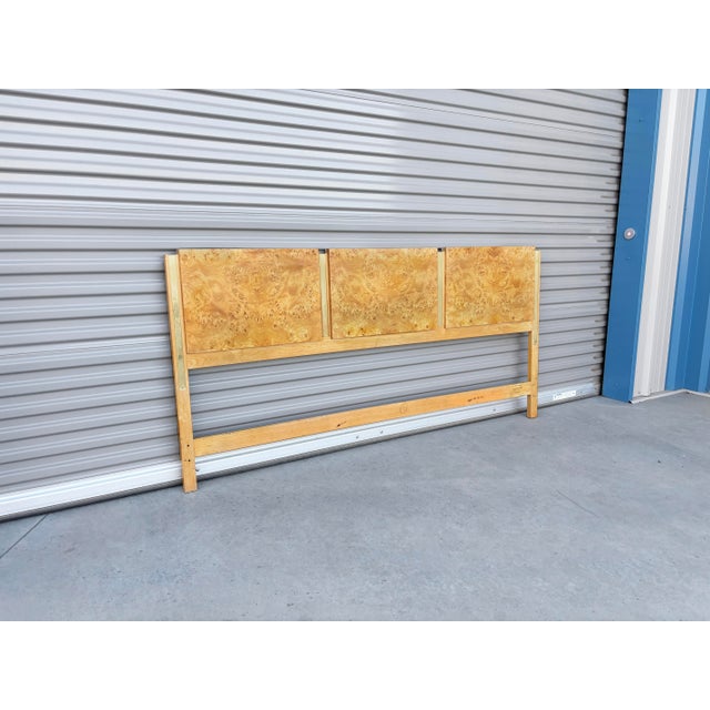 1970s Mid Century Burl Wood Queen Headboard by Thomasville For Sale In Los Angeles - Image 6 of 11