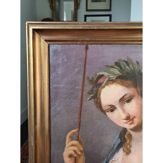 Antique Mythological Oil Painting Portrait of a Goddess For Sale - Image 10 of 14
