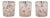 Frosted Wildflower Print Votive Holder (Set of 3) For Sale
