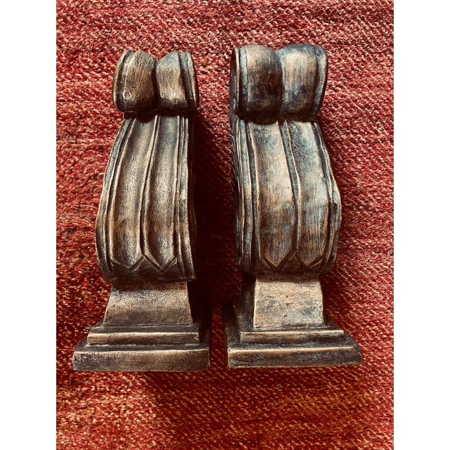1990's Resin Gold Curtain Corbels Rod Swag Scarf Holders Set of 2 Chairish