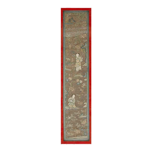 Splendid Silver Color With Unique Figurative and Florid Design Antique Chinese Textile
