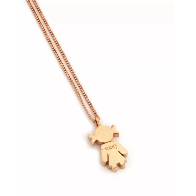 Contemporary Crivelli Bimba Girl Easy Diamond 18k Rose Gold Pendant Necklace For Sale - Image 3 of 6