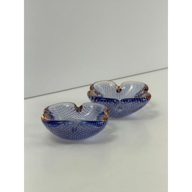 Glass Murano Bullicante Bowls by Galliano Ferro for Neodymium Sommerso, 1970s, Set of 2 For Sale - Image 7 of 10
