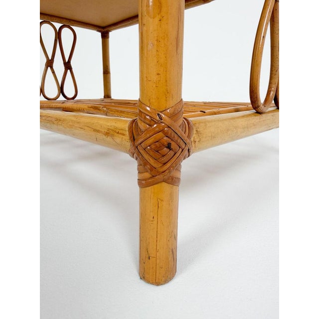 Mid-Century Modern Italian Riviera Coffee Table in Bamboo with Rattan and Wicker, 1960s For Sale - Image 9 of 18