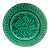 French Green Majolica Plate Salins, Circa 1890 For Sale