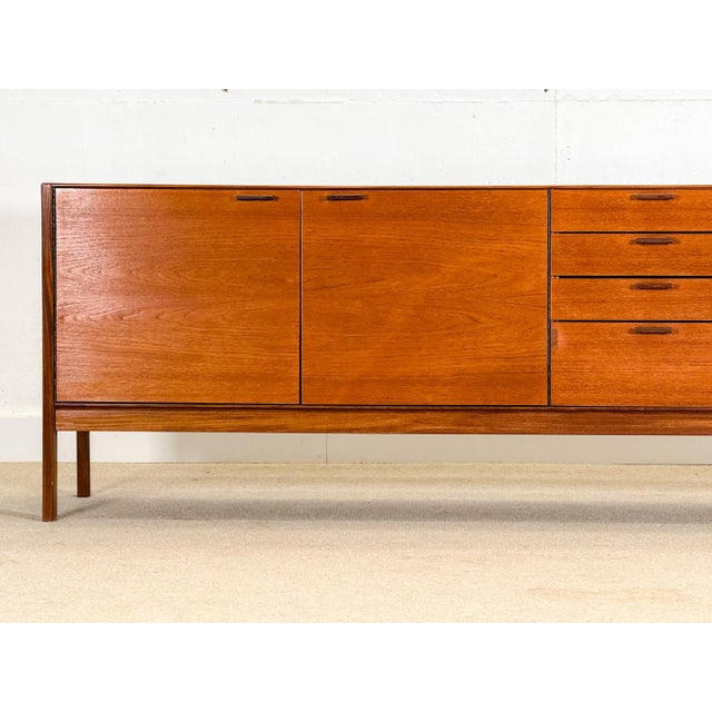 Mid-Century Modern Mid-Century Sideboard with Brown Leather Handles by Meredew, 1960s For Sale - Image 3 of 18