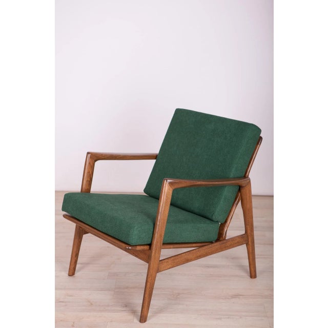 Forest Green 300-139 Armchair from Swarzędzka Factory, 1960s For Sale - Image 8 of 15