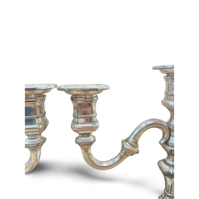 Vintage German Silver-Plated Metal Candleholders, 1960, Set of 2 For Sale - Image 10 of 17