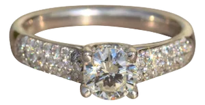 The Lydian: Ladies 14K White Gold and Diamond Engagement Ring
