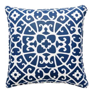 The House of Scalamandré Anshun Lattice Pillow, Indigo