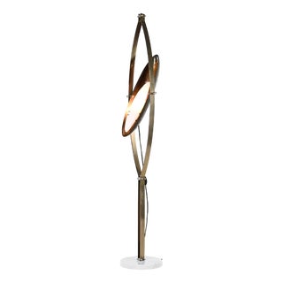 Floor Lamp in Steel, Marble, Acrylic Glass and Copper attributed to Goffredo Reggiani for Reggiani, Italy, 1960s For Sale