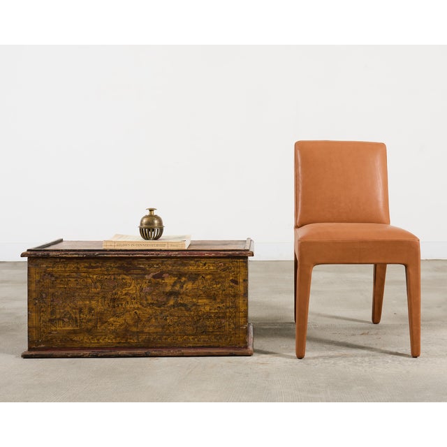 Exquisite 19th century Burmese Mandalay period gilt Buddhist chest or trunk table. The richly patinated storage trunk or...