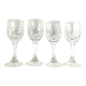1990s Cut Glass Crystal Cordials – Set of 4