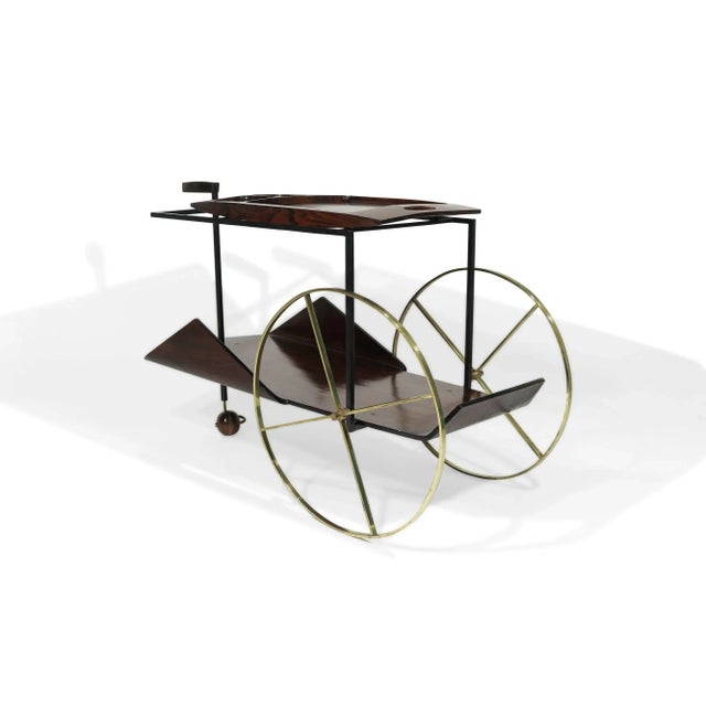 Mid 20th Century Jorge Zalszupin Carrinho De Chá Rosewood Bar Cart Trolley For Sale - Image 11 of 12