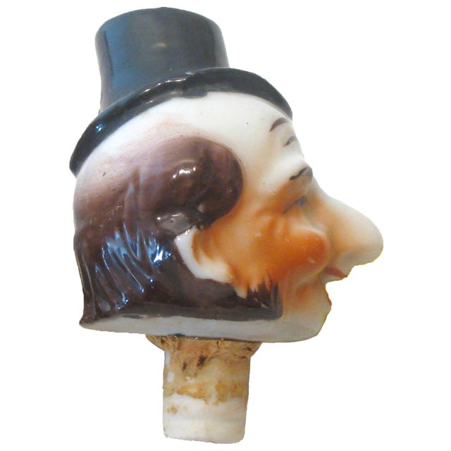 Vintage Porcelain Bottle Stoppers / Pourers, Pair Chairish