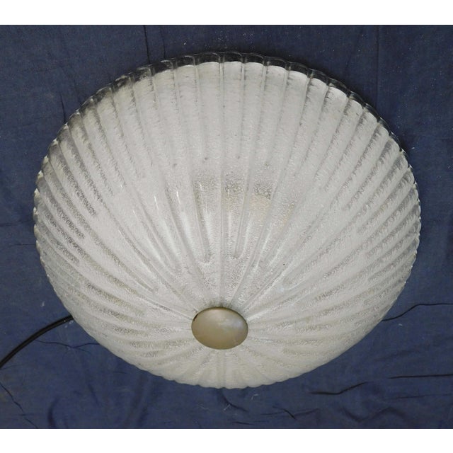 Italian 1960s Italian Clear Graniglia Murano Glass Flush Mount For Sale - Image 3 of 8