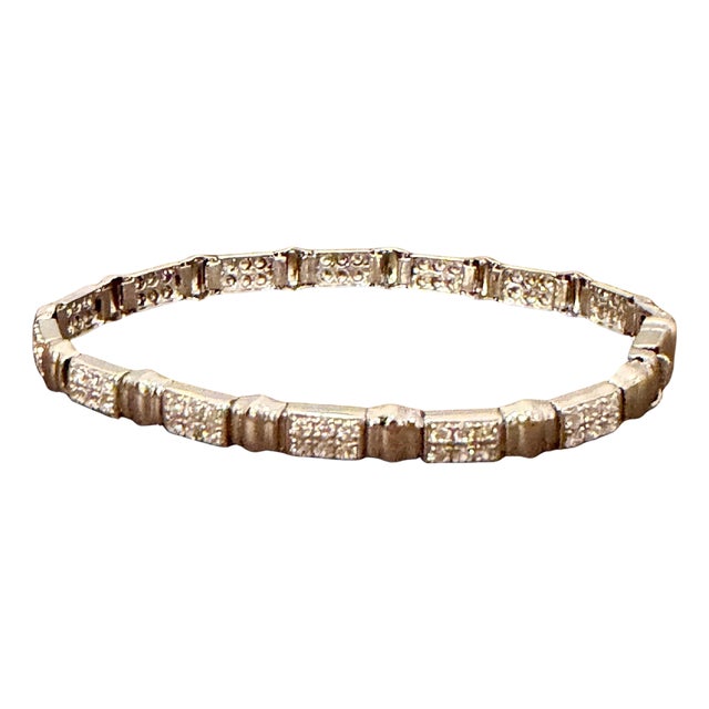 84 Round Diamond 3-4 Each Tennis Bracelet in 14 Karat Gold 7 " Long For Sale