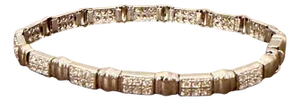 84 Round Diamond 3-4 Each Tennis Bracelet in 14 Karat Gold 7 " Long