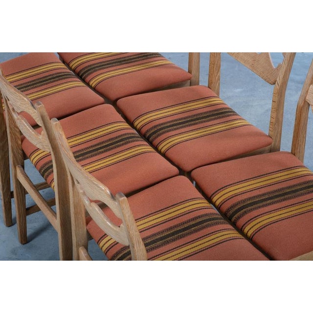 Wood Vintage Razor Blade Oak Dining Chairs by Henning Kjærnulf, 1960s, Set of 6 For Sale - Image 7 of 10