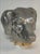 For your consideration . . . A fabulous rare figural tobacco box in the shape of a dog's head wearing a gold spiked...