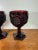 Vintage Ruby Red Pressed Glass Goblets Diamond Pattern Pedestal Stemwar - Set of 3 For Sale - Image 15 of 18