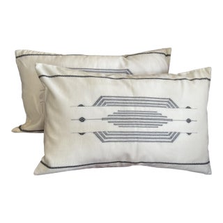 Rejuvenation Wool Blend Lumbar Accent Pillows - A Pair For Sale