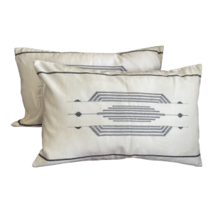 Rejuvenation Wool Blend Lumbar Accent Pillows - A Pair
