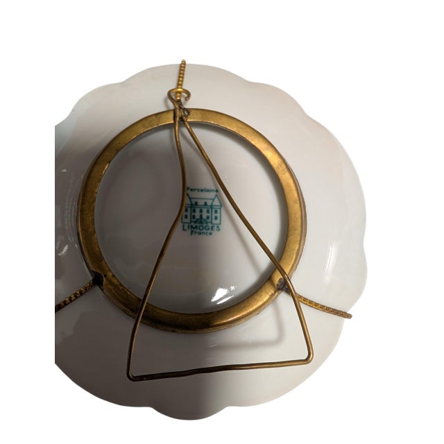 Limoges, France Vintage Limoges Castel Miniature Napoleon I Portrait Plate With Brass Display Hanger For Sale - Image 4 of 5