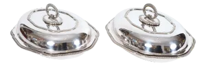 Vintage English Silver Plated Tableware Dishes or Server - a Pair