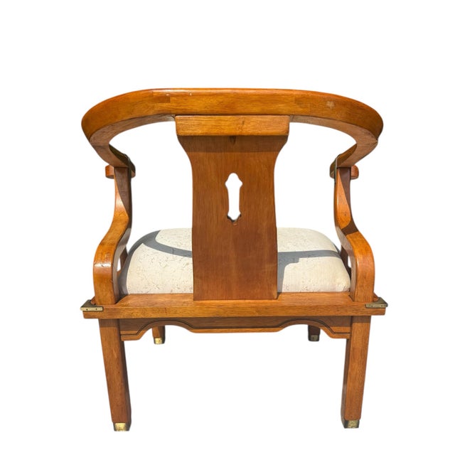 1970’s Super Chic, Chinoiserie, Horseshoe Chair For Sale - Image 4 of 9