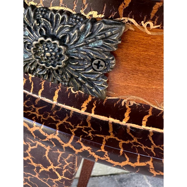 Vintage Late 20th Century Round Gilded Giraffe Pattern Accent Table For Sale - Image 9 of 11