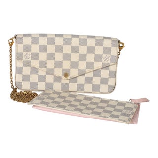 Rose Ballerine Damier Azur Canvas Felicie Pochette For Sale